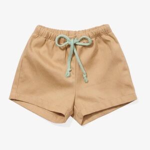 Oso & Me Boy’s Tan Bingo Shorts with Green Drawstring